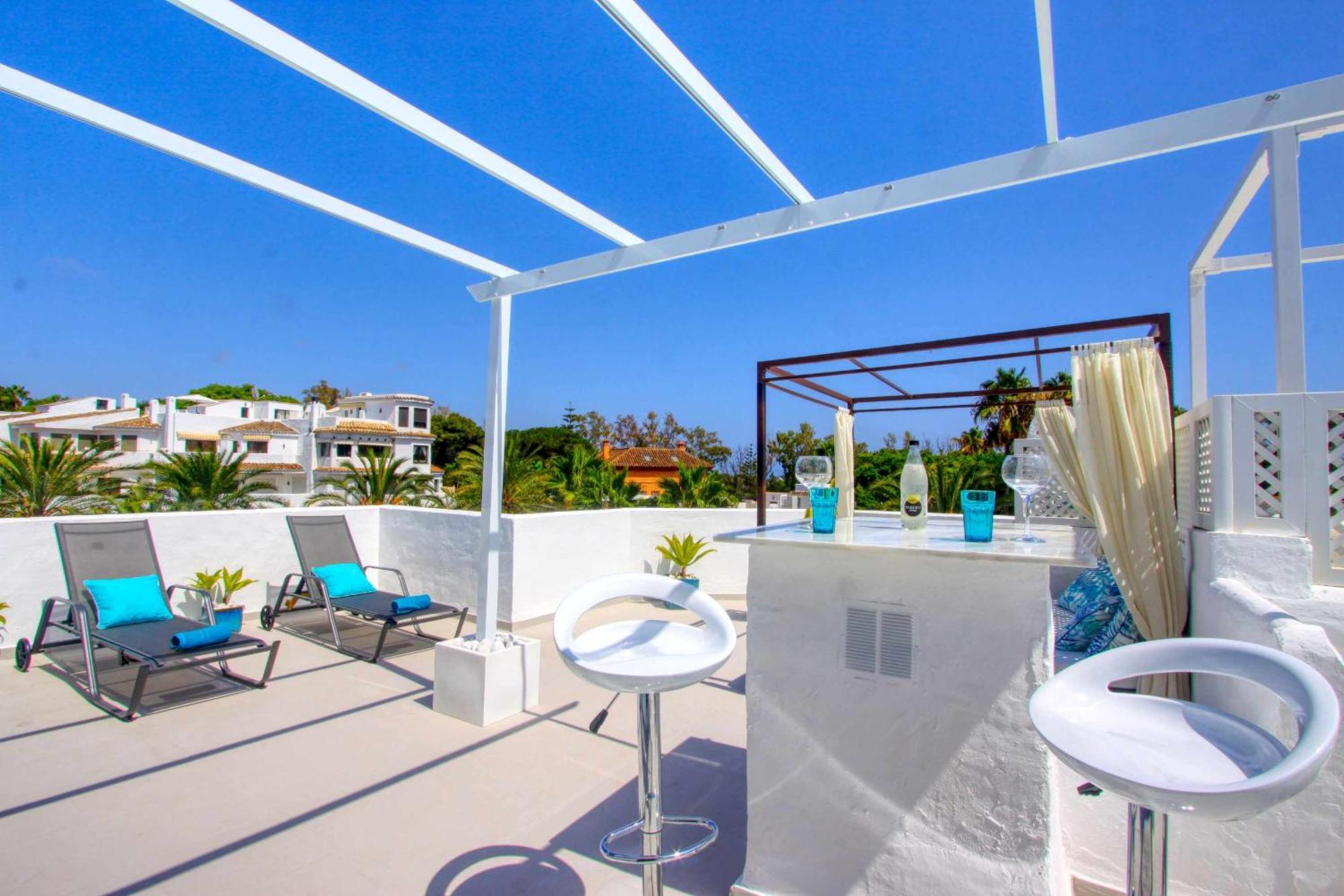 1108 Beachfront 2 Apartments With Roofterrace 80Mtrgt Beach 3 Pools ماربيا المظهر الخارجي الصورة