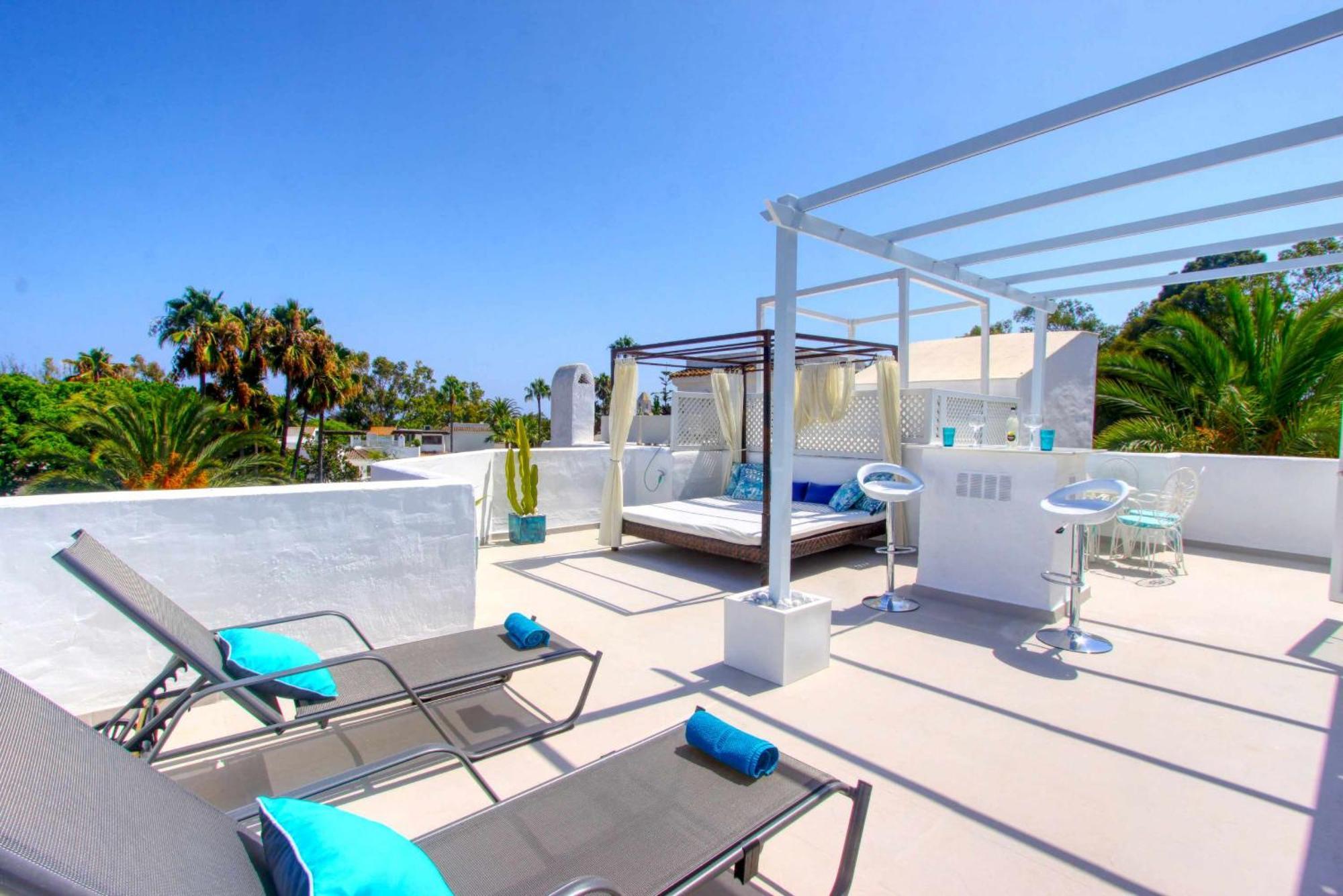 1108 Beachfront 2 Apartments With Roofterrace 80Mtrgt Beach 3 Pools ماربيا المظهر الخارجي الصورة